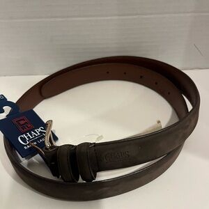NWT CHAPS MEN'S GENUINE LEATHER BELT- BROWN- SIZE 36